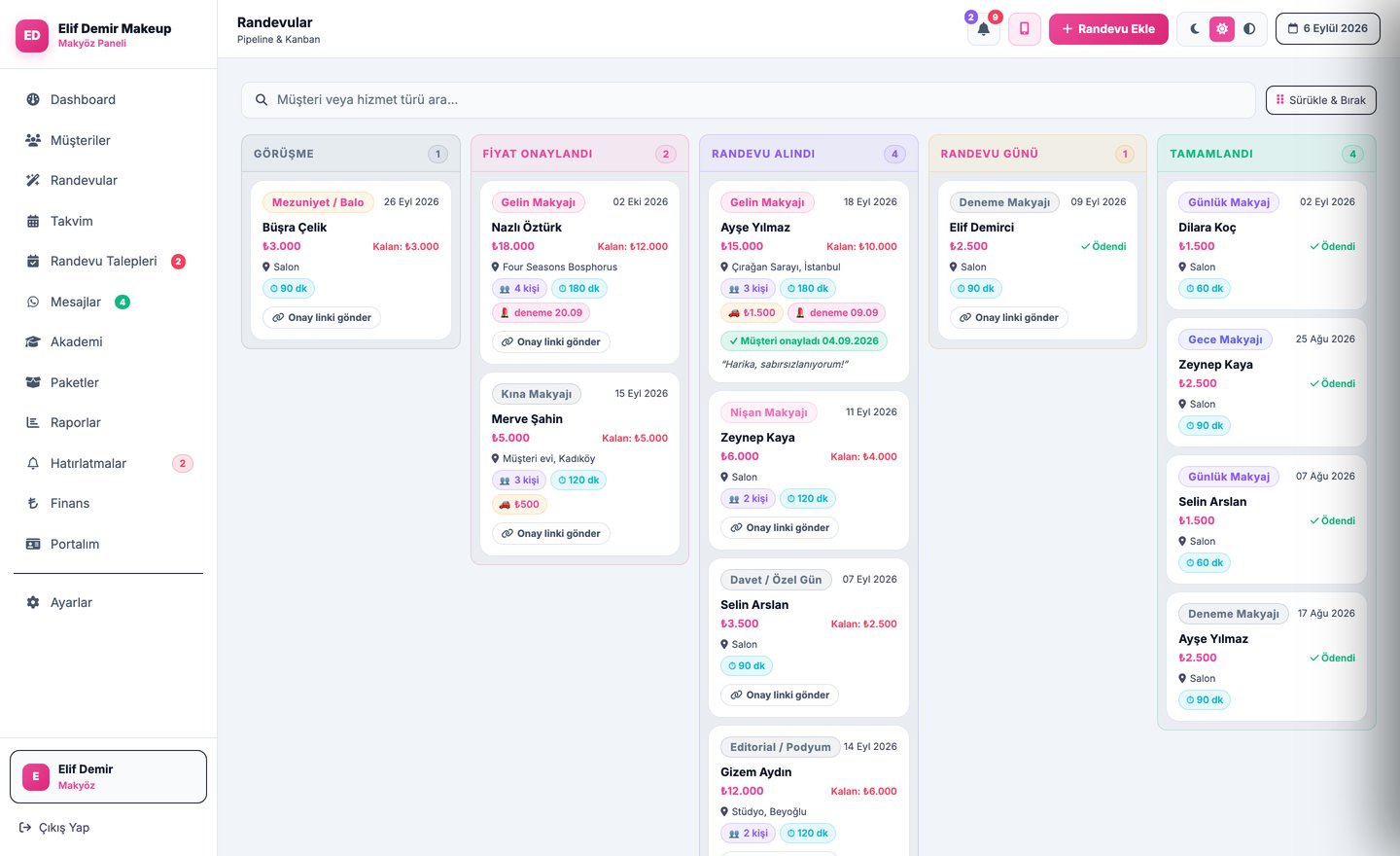 Randevu kanban