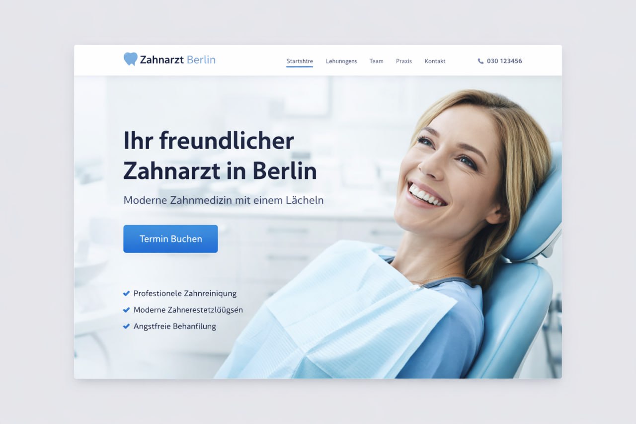 Zahnarzt Webdesign